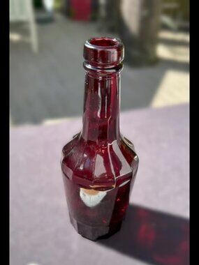 Vintage Rare Find Ruby Red Wheaton NJ 6” Round Bottle